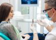 a woman learns about a single tooth implant